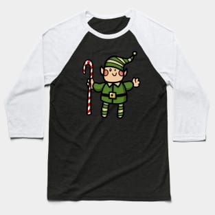 Elf Christmas helper with candy Baseball T-Shirt